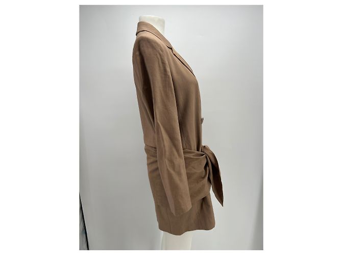 Blazer largo Tibi taupe de viscosa Castaño - vista 4