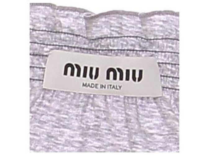 Falda Miu Miu de algodón gris M - vista 7