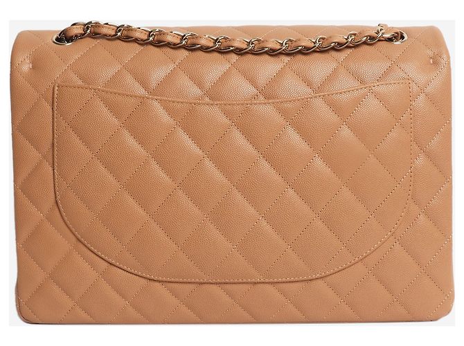 Chanel Bolsa maxi Classic Double Flap acolchoada em caviar Blush - vista 10
