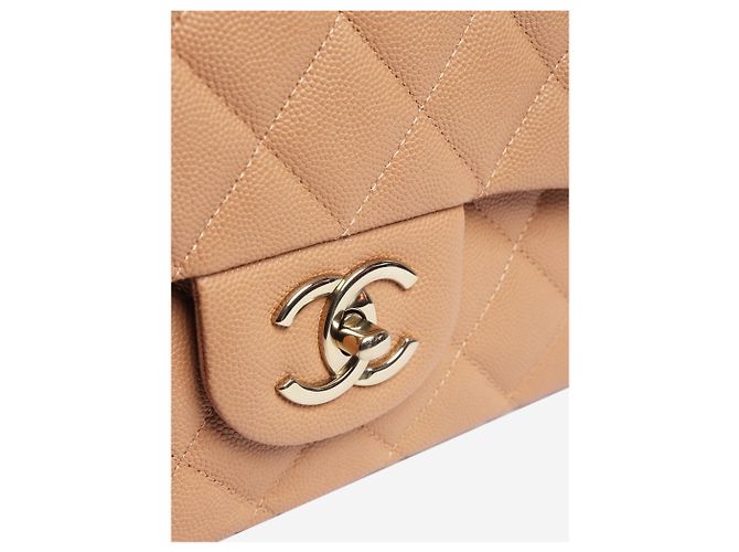 Chanel Bolsa maxi Classic Double Flap acolchoada em caviar Blush - vista 12