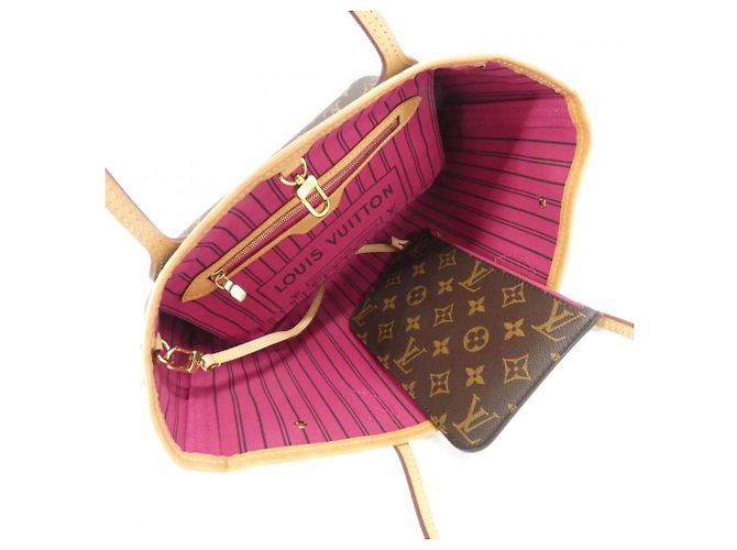 Borsa Louis Vuitton Monogram Neverfull PM Marrone Rosa - vista 5