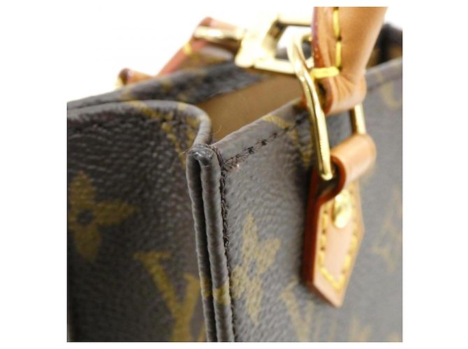 Borsa Louis Vuitton Monogram Petite Sac Plat Marrone - vista 4