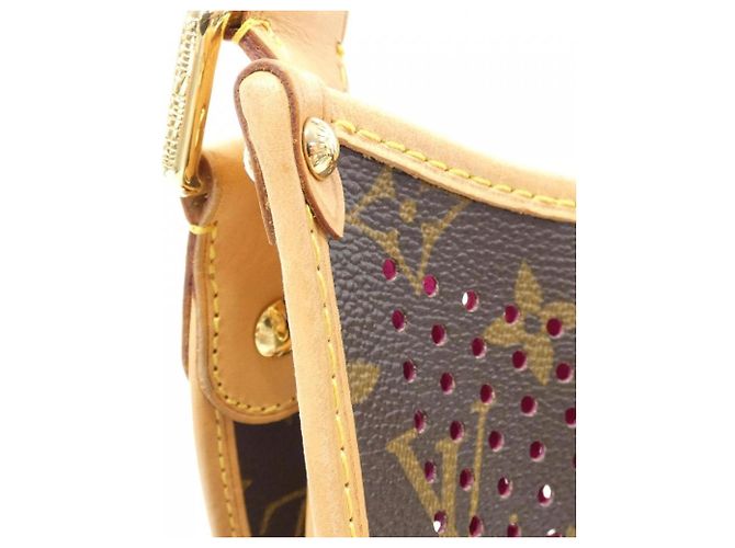 Borsa a tracolla Louis Vuitton Monogram Perfo Musette Marrone Fuschia - vista 4