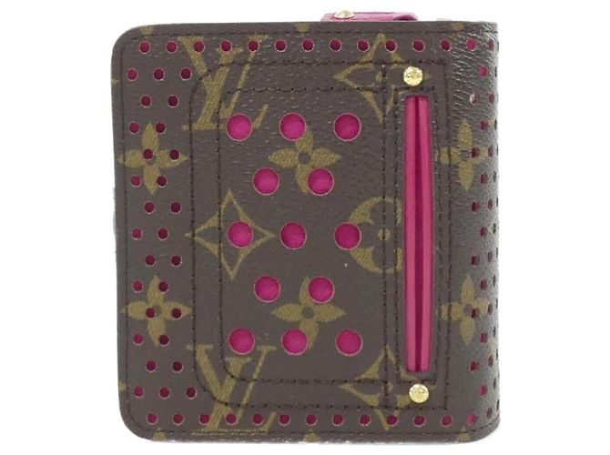 Cartera compacta con cremallera Louis Vuitton Monogram Perfo Castaño Fucsia - vista 2