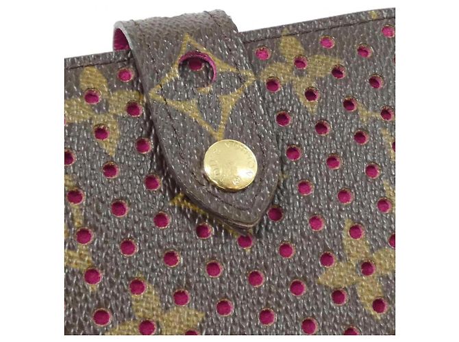 Cartera compacta con cremallera Louis Vuitton Monogram Perfo Castaño Fucsia - vista 5