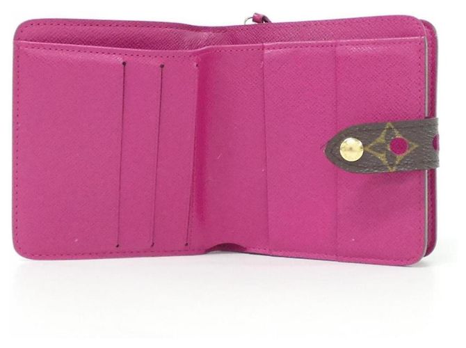 Cartera compacta con cremallera Louis Vuitton Monogram Perfo Castaño Fucsia - vista 6