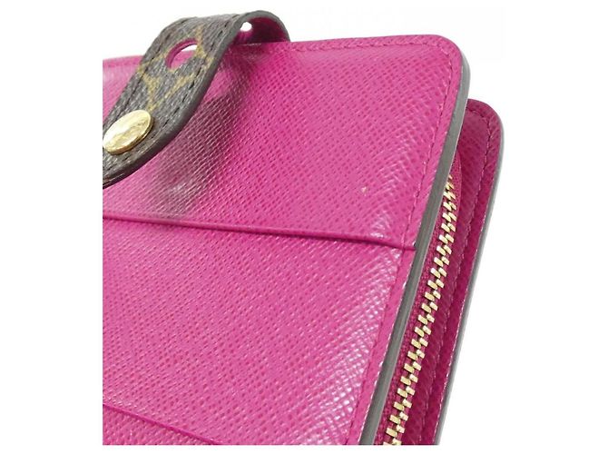Cartera compacta con cremallera Louis Vuitton Monogram Perfo Castaño Fucsia - vista 8