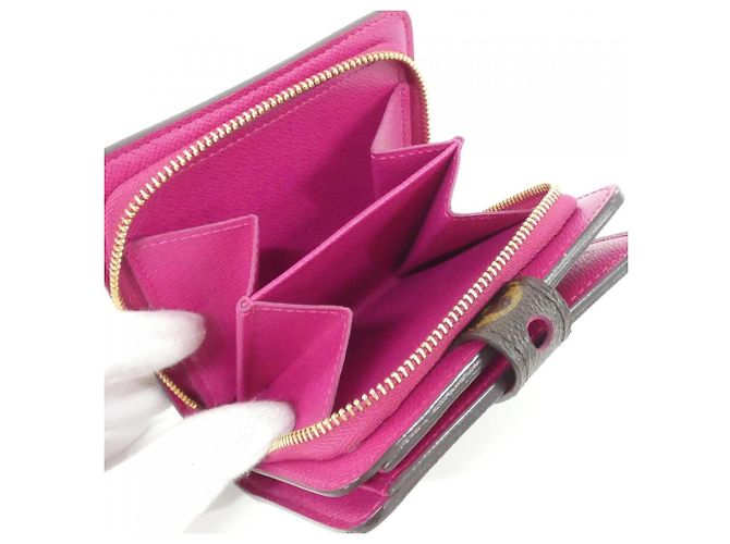 Cartera compacta con cremallera Louis Vuitton Monogram Perfo Castaño Fucsia - vista 9