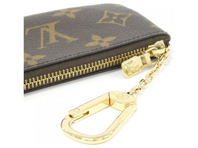 Louis Vuitton Monogram Pochette Clé Coin & Key Case Castaño - vista 3
