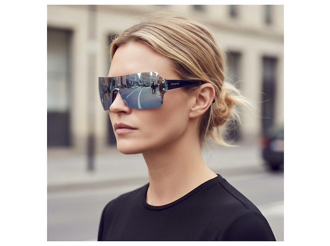 Occhiali da sole Moschino Design Futuristico Argento Blu - vista 2