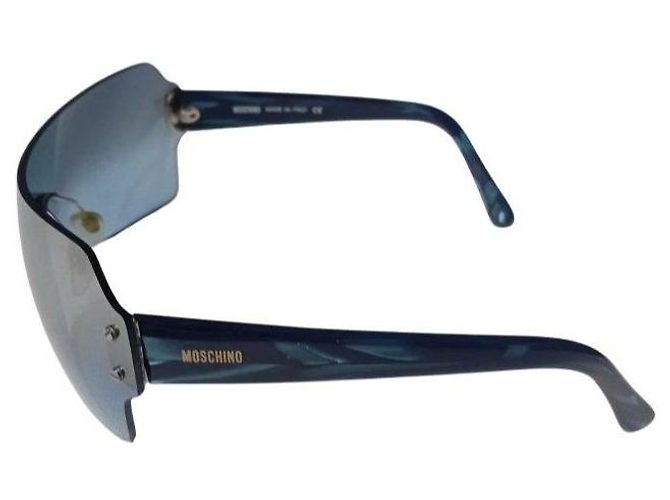 Occhiali da sole Moschino Design Futuristico Argento Blu - vista 4