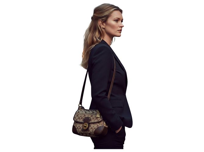 Borsa a Spalla Coach Signature Monogram Marrone - vista 2