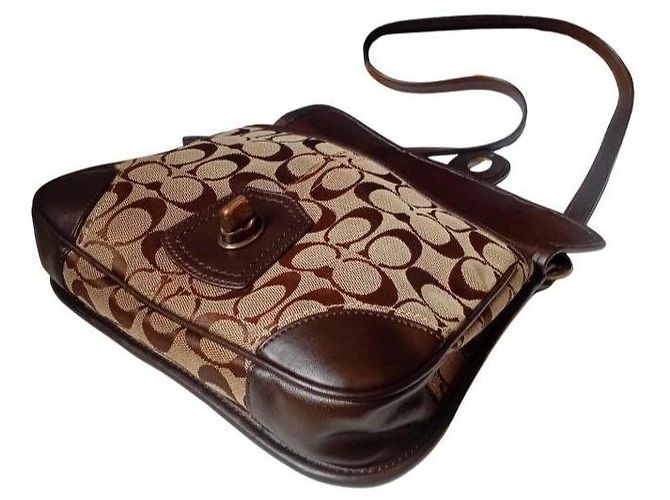 Borsa a Spalla Coach Signature Monogram Marrone - vista 6