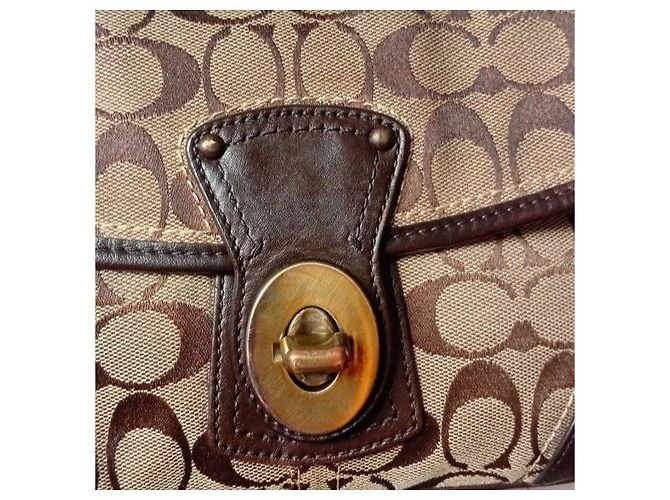 Borsa a Spalla Coach Signature Monogram Marrone - vista 7