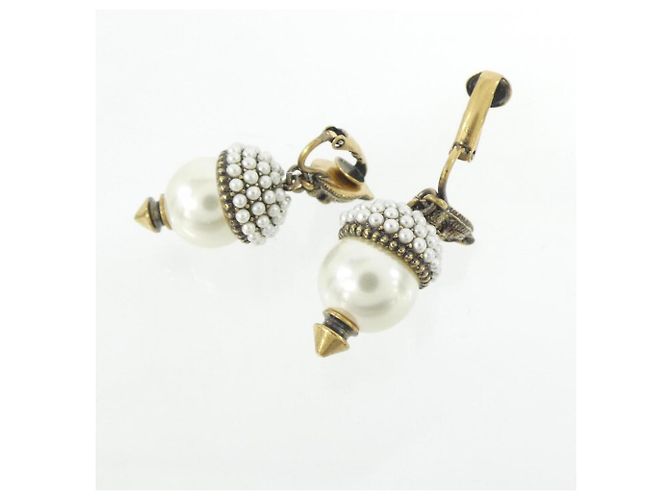 Orecchini a clip Gold and White Gucci 434724 I12RO Bianco D'oro - vista 3