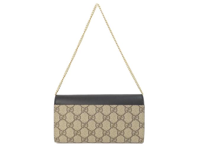 Portafoglio con catena Gucci beige e nero - vista 2