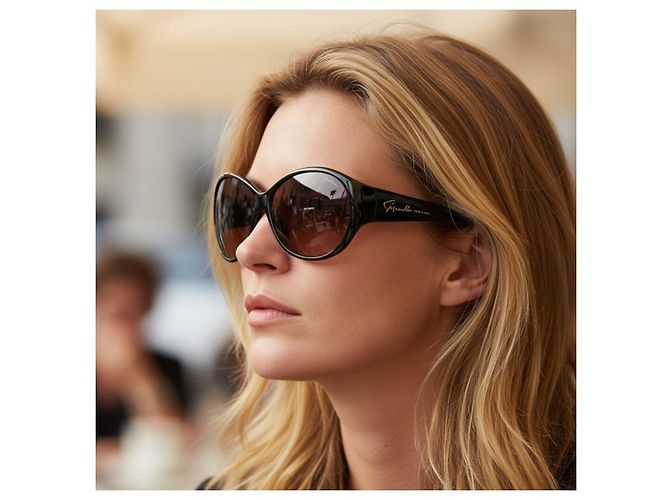 Giorgio Armani Oversized Sonnenbrille Schwarz - Ansicht 2