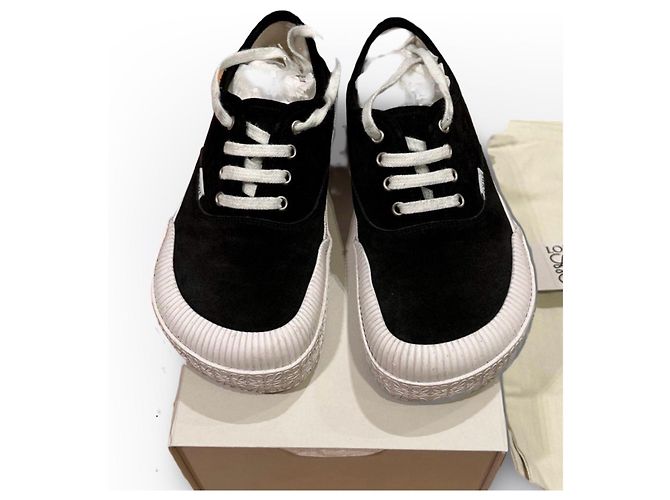 Loewe Sneakers in Pelle Scamosciata Nera Nero - vista 11