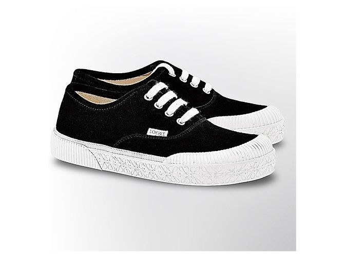 Loewe Sneakers in Pelle Scamosciata Nera Nero - vista 4