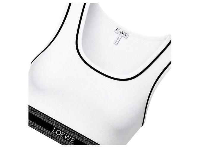 Loewe Top deportivo blanco de punto acanalado Negro - vista 13