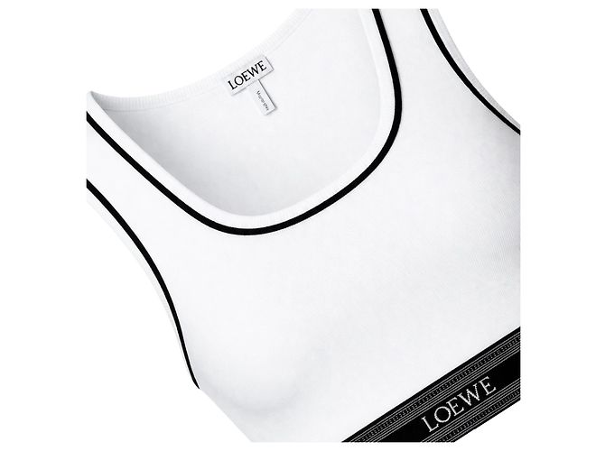 Loewe Top deportivo blanco de punto acanalado Negro - vista 14