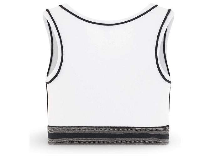 Loewe Top deportivo blanco de punto acanalado Negro - vista 2