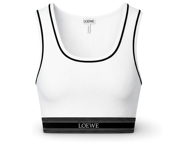 Loewe Top deportivo blanco de punto acanalado Negro - vista 4