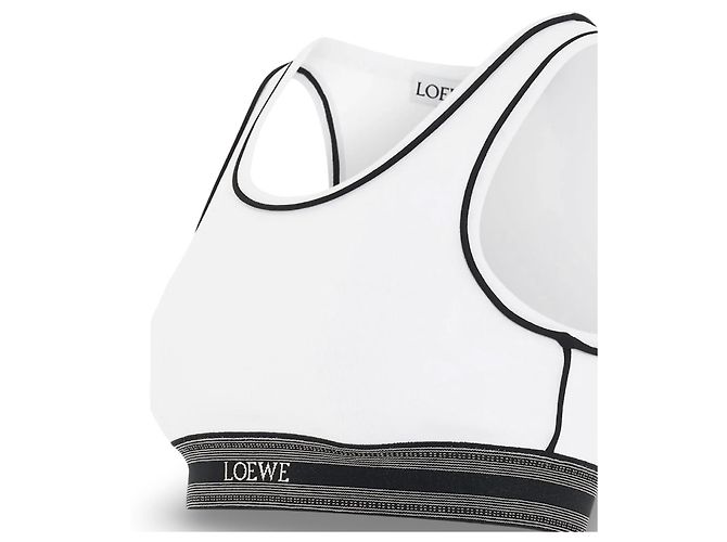 Loewe Top deportivo blanco de punto acanalado Negro - vista 6