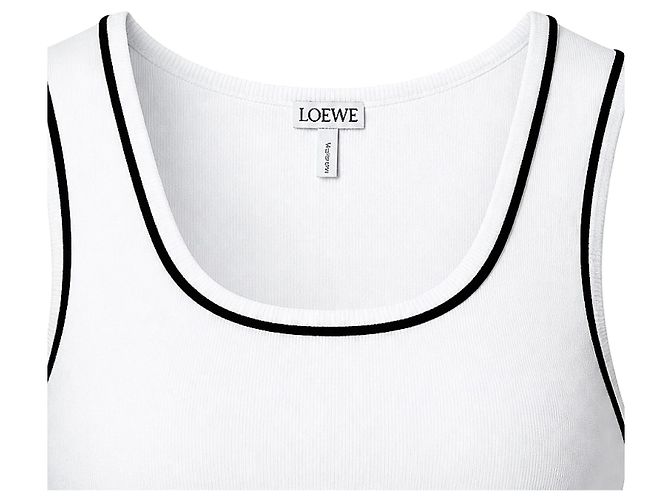 Loewe Top deportivo blanco de punto acanalado Negro - vista 9