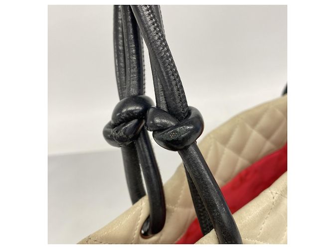 Chanel Cambon Lambskin Tote Bag Schwarz Weiß - Ansicht 10