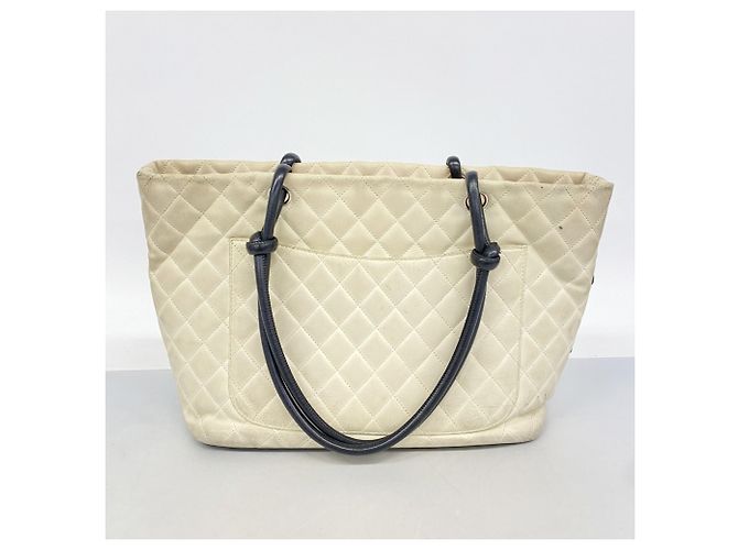 Chanel Cambon Lambskin Tote Bag Schwarz Weiß - Ansicht 11