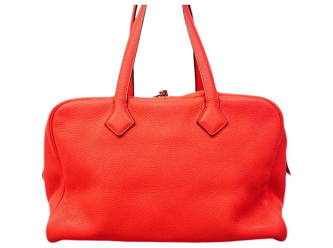 Hermès Borsa Hermes Victoria 35 in Rose Jaipur Rosa - vista 12