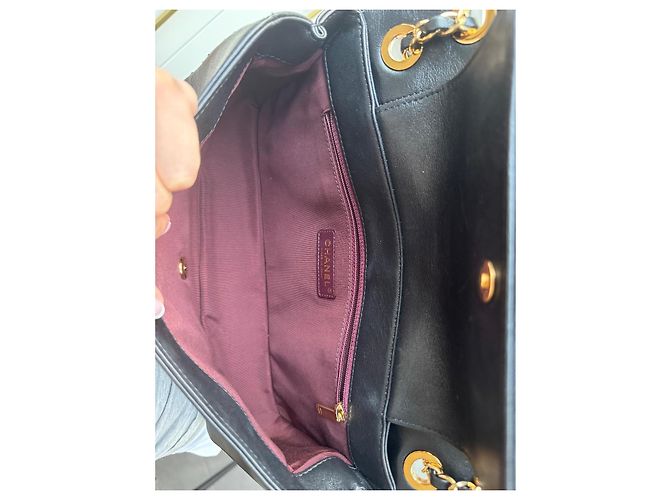 Chanel Classic Flap Medium in agnello nero - vista 7