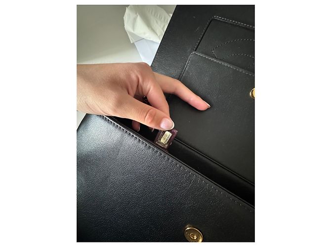 Chanel Classic Flap Medium in agnello nero - vista 8