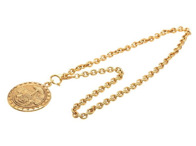 Collana a catena con medaglione Leone e Palma Chanel Coco Mark D'oro - vista 5