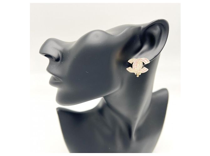 Orecchini a clip Chanel Gold and Pink Rosa D'oro - vista 2