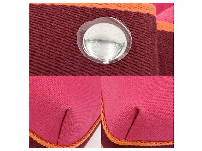 Hermès Pochette a mano in cotone rosa Hermes - vista 6