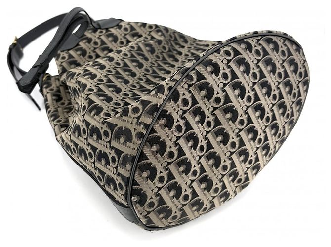 Borsa a tracolla con coulisse Trotter da donna Christian Dior Nero D'oro - vista 3