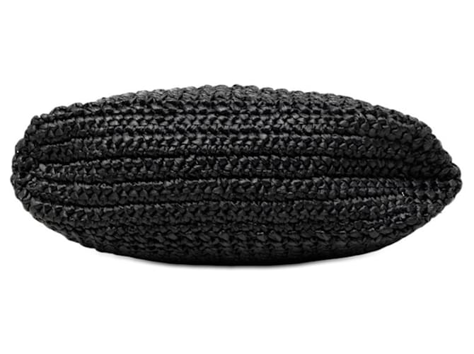 Borsa Tote Prada Crochet Triangle Logo Plate Nero - vista 3