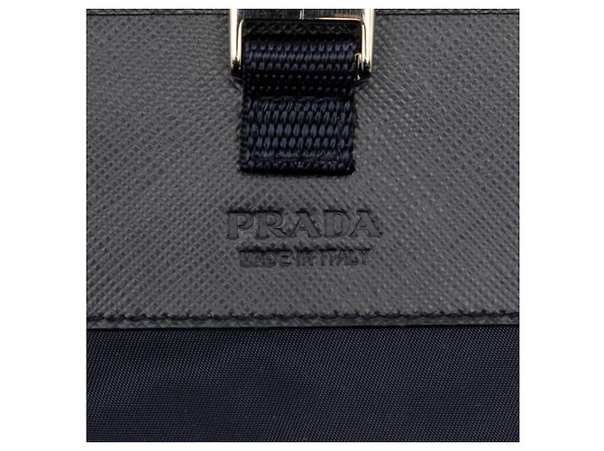 Saffiano Borsa a tracolla in nylon con logo triangolo Prada Blu navy - vista 5