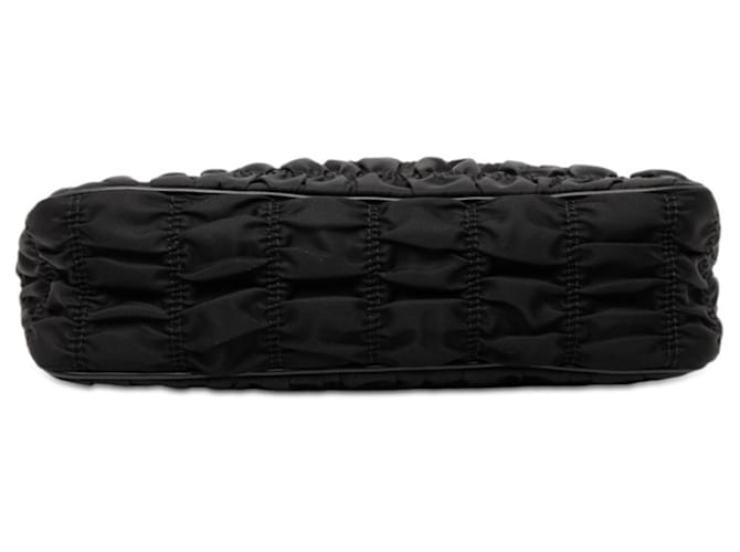 Borsa a Spalla Prada Chain Gathered Nero - vista 3
