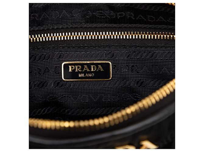 Borsa a Spalla Prada Chain Gathered Nero - vista 5