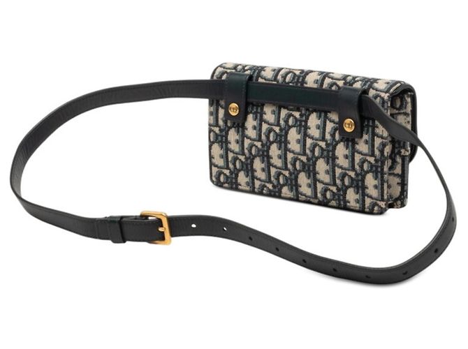 Christian Dior Trotter Saddle Gürteltasche Beige Marineblau - Ansicht 2