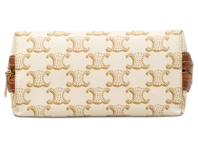 Céline Celine Triomphe Handtasche Clutch Braun Weiß - Ansicht 3