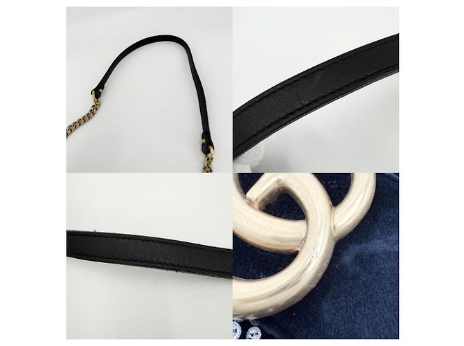 Bolsa de ombro Gucci GG Marmont acolchoada com corrente Small Preto - vista 9