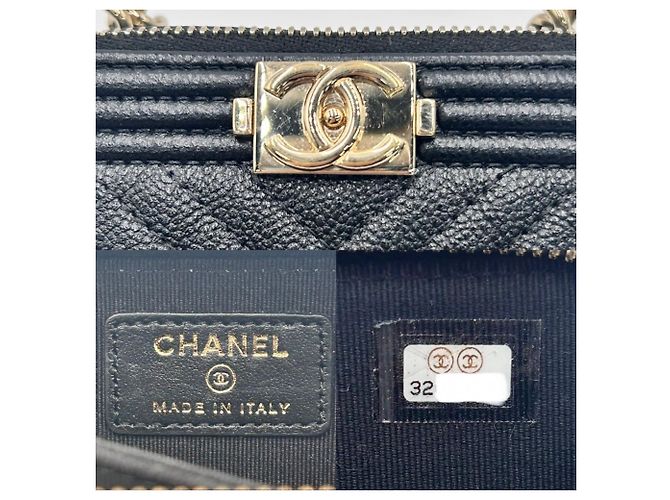 Boy Borsa a tracolla Chanel in pelle di vitello martellata nera Nero - vista 5