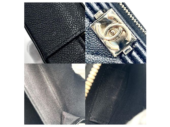 Boy Borsa a tracolla Chanel in pelle di vitello martellata nera Nero - vista 6