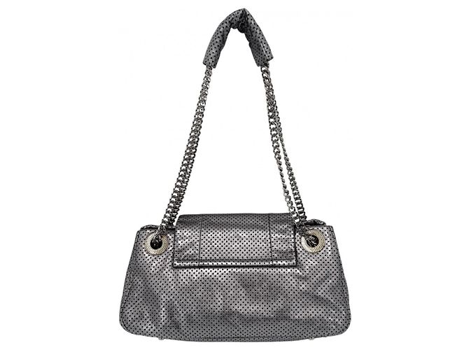 Borsa a tracolla Chanel da donna in argento traforato - vista 2
