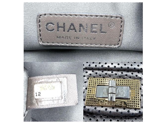 Borsa a tracolla Chanel da donna in argento traforato - vista 5