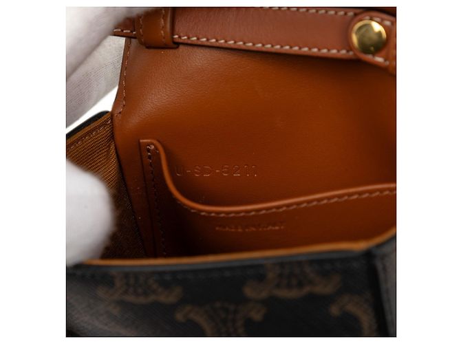 Céline Bolso bandolera mini Claude Triomphe Celine Castaño Negro - vista 6